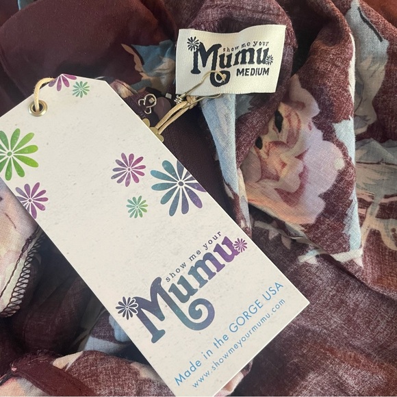 New! Show Me Your Mumu Bianca Ruffled Floral Burgundy Jumpsuit NWT 20162 - Picture 8 of 11